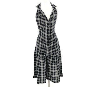 New Vanessa Mooney Cassie Jumper Womens L Black White Plaid